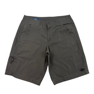 Adidas Chino Shorts Mens Size Medium Gray Three Stripes Utility Cargo Pocket